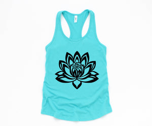 Lotus Tank Top, Fitness Tank Top, Yoga Tank Top, Flower Shirt, Wildflower, Workout Tank Top, Tank Tops for Women