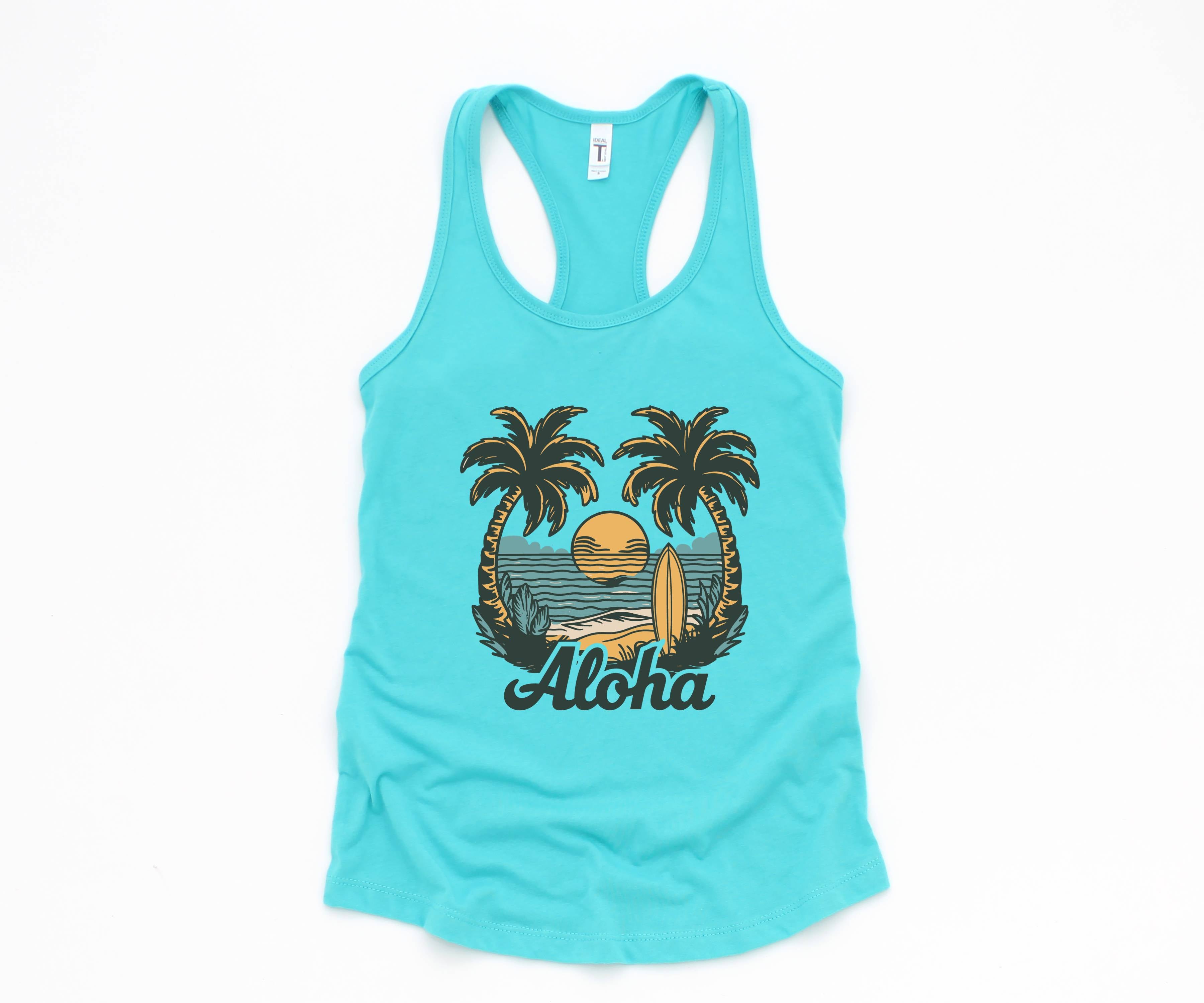 Aloha Beach Tank, Aloha Tank Top, Hawaiian Tank Top, Beach Tanks, Summer Tank Top, Vacation Tank, Summer Tank Tops, Hawaii Tank Top