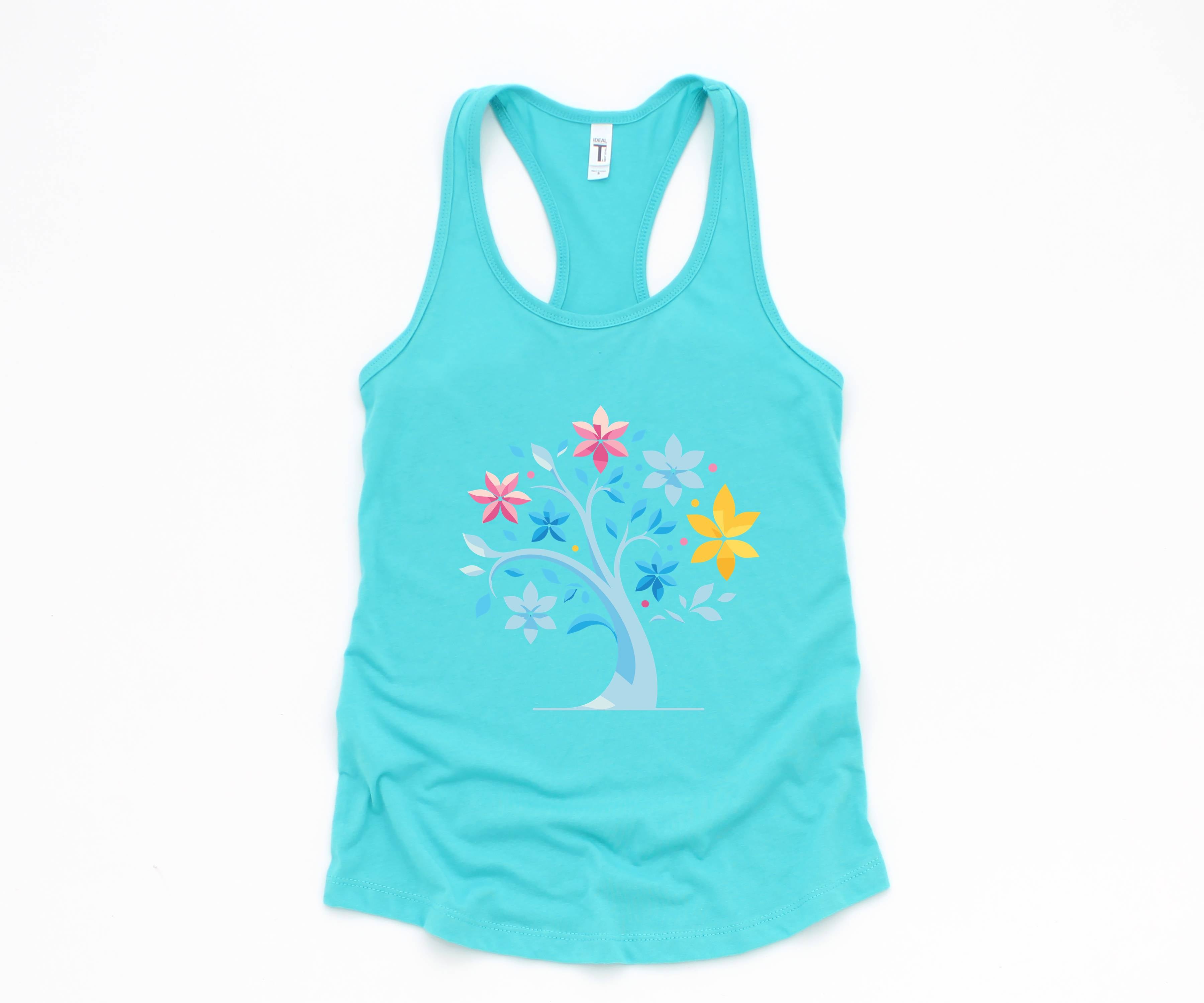 Sakura Tree Tank Top, Pansexual Pride Tank Top, Cute Sakura tree tank, Flowers Bloom Tank, Pansexual Tank Top