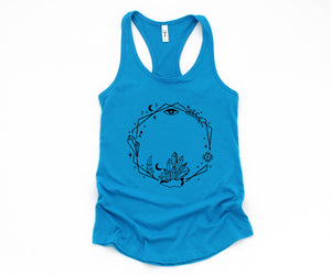 Wreath Tank Top, Witch Lover Tank Top, Crystal Tank Top, Mystic Tank Top, Spiritual Tank Top, Mystical Tank Top