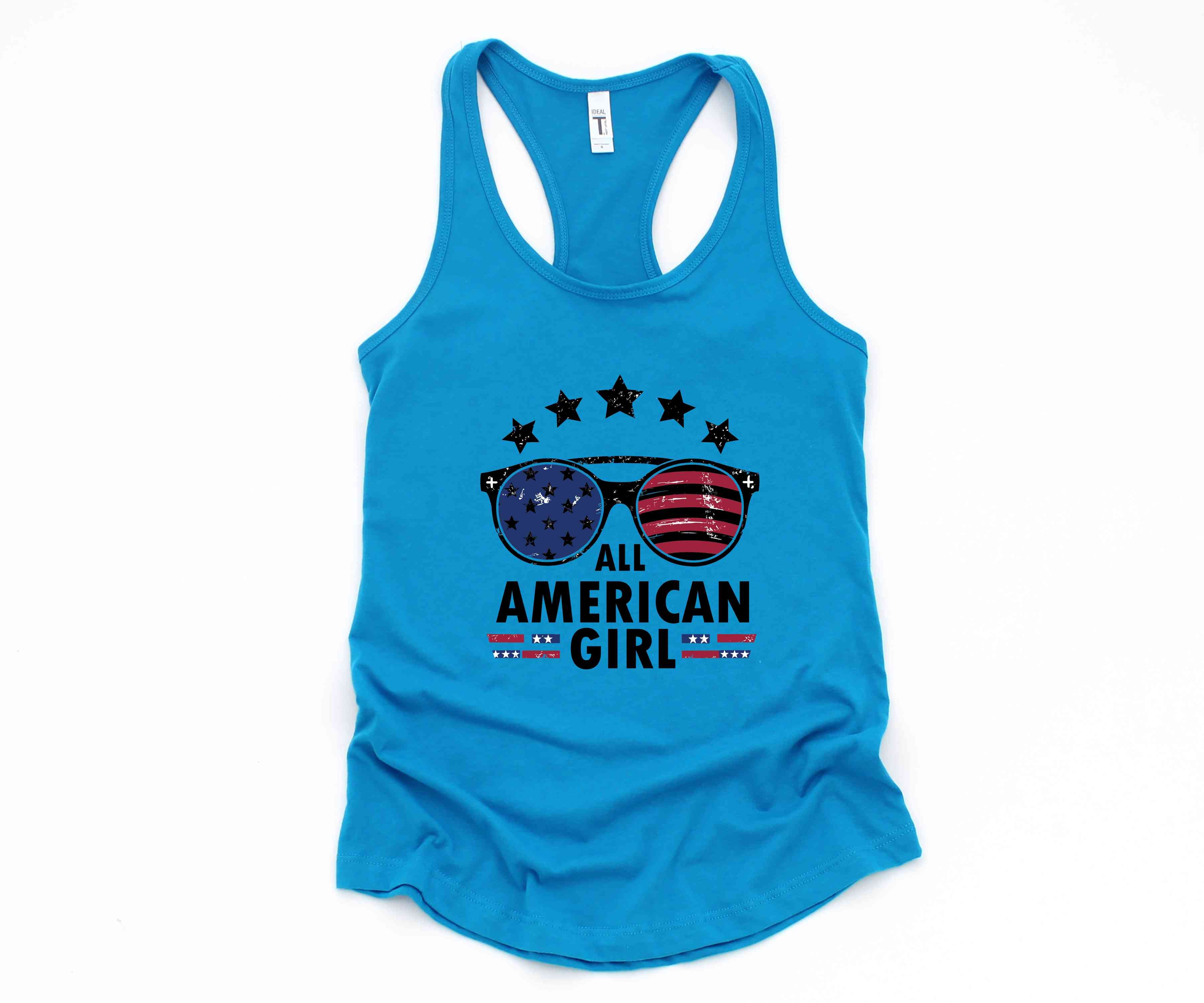 All American Girl Tank Top, 4th of July Tank, Patriotic Tank, 4th Of July Tank, Usa Flag Shirt, Independence Day Shirt