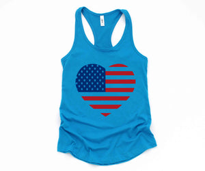 American Flag Tank Top, 4th of July Tank Top, Heart Tank Top, Independence Day Tank Top, Freedom Tank Top, Memorial Day Tank Top