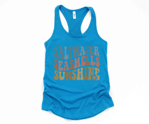 Saltwater Seashells Sunshine Tank Top, Hello Summer, Travel Tee, Summer Clothing, Sunshine Shirt, Beach Top, Summer Tank Tops, Beach Vibes