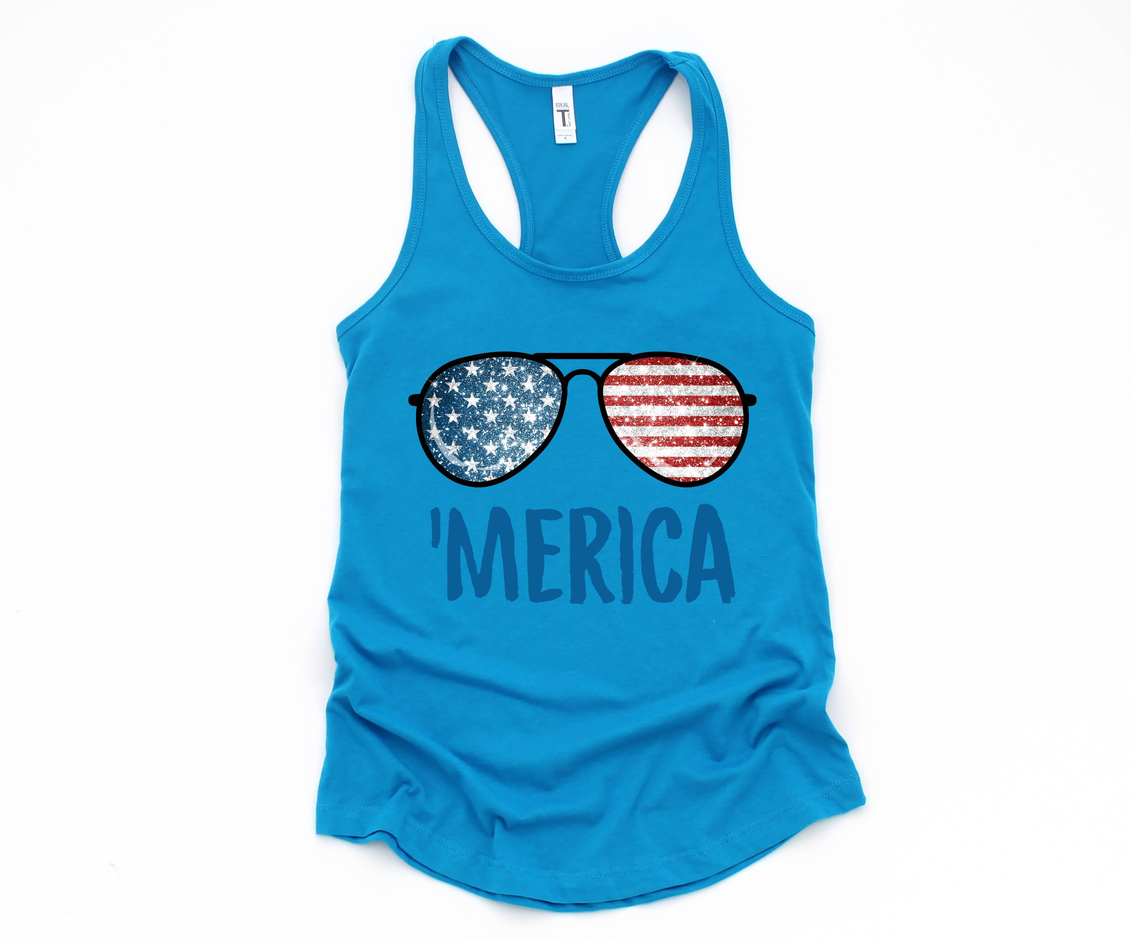 Merica Sunglasses Tank Top, July 4th Tank Top, USA Tank Top, Independence Day, 4th Of July Tank Top, Fourth Of July Outfit, Summer Tank Top