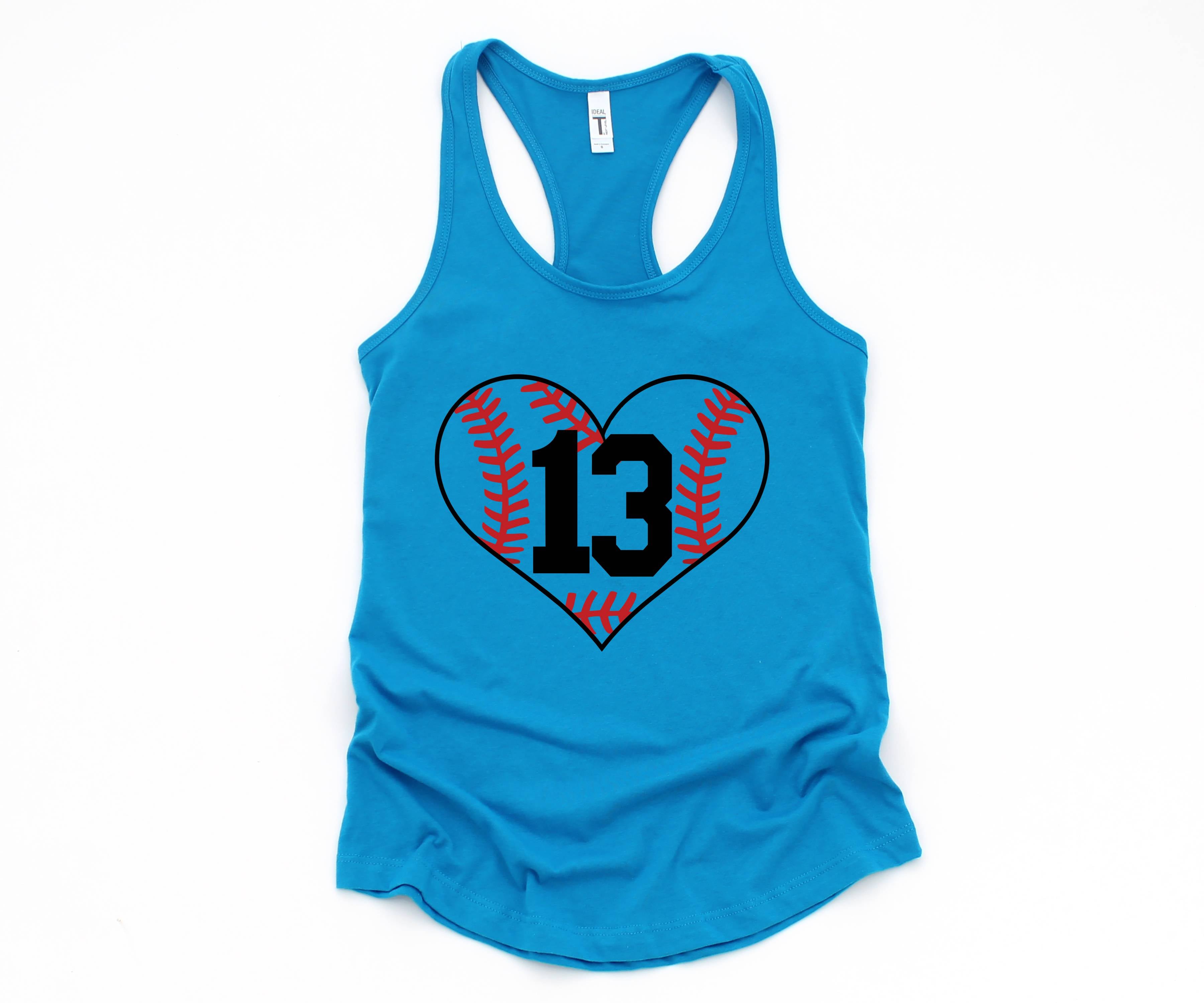 Personalized Heart Baseball Mom Shirt, Custom Baseball Mom Tank, Mom Shirt, Sports Mom Tank Top, Sports Tank