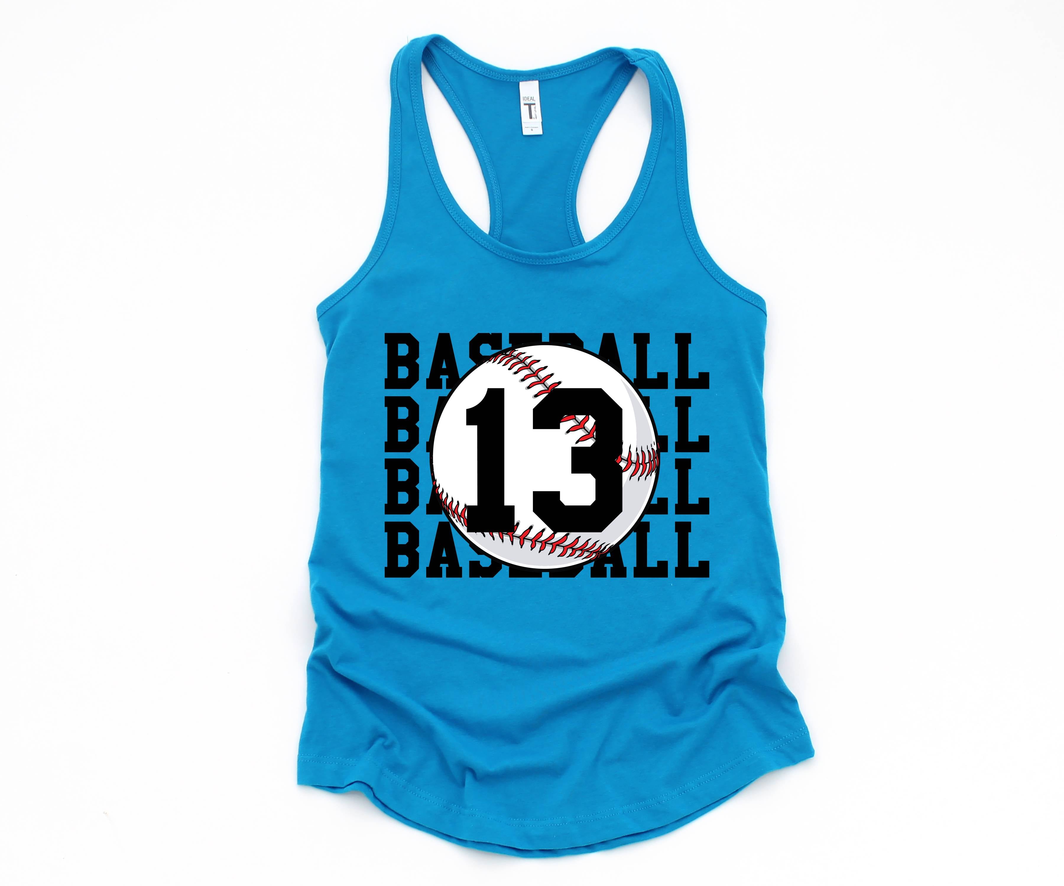 Personalized Baseball Tank, Baseball Racerback Tank Top, Custom Baseball Number Tank Top, Baseball Mom Racerback, Custom Baseball Mom Shirt