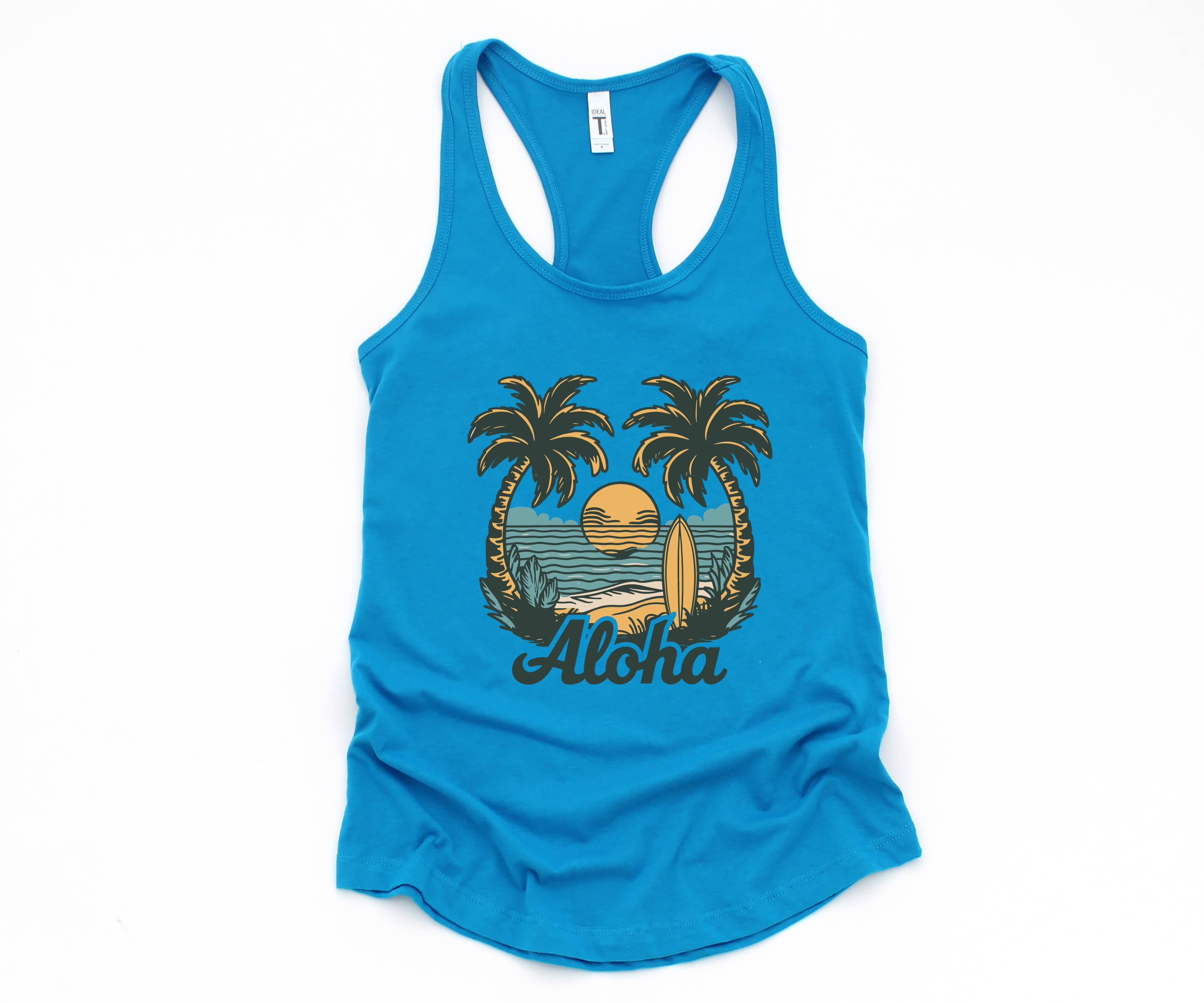 Aloha Beach Tank, Aloha Tank Top, Hawaiian Tank Top, Beach Tanks, Summer Tank Top, Vacation Tank, Summer Tank Tops, Hawaii Tank Top