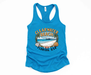 Clearwater Beach Tank Top, Summer Trip Shirt, Beach Trip Tank Top, Beach Tank Top, Beach Gift, Beach Outfit, Retro Beach Shirt