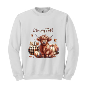 Howdy Fall Sweater, Heifer Sweatshirt, Cow Autumn Sweatshirt, Farm Animal Crewneck, Pumpkin Sweatshirt, It's Fall Y'all, Howdy Gift