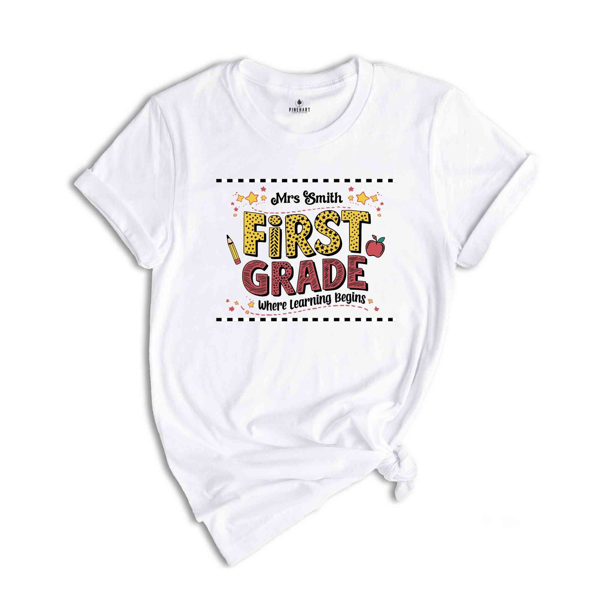 Custom First Grade Teacher Shirt, Teacher Tee, Personalized Teacher, Teacher Appreciation, Back to School, New Teacher Gift