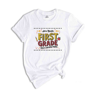 Custom First Grade Teacher Shirt, Teacher Tee, Personalized Teacher, Teacher Appreciation, Back to School, New Teacher Gift