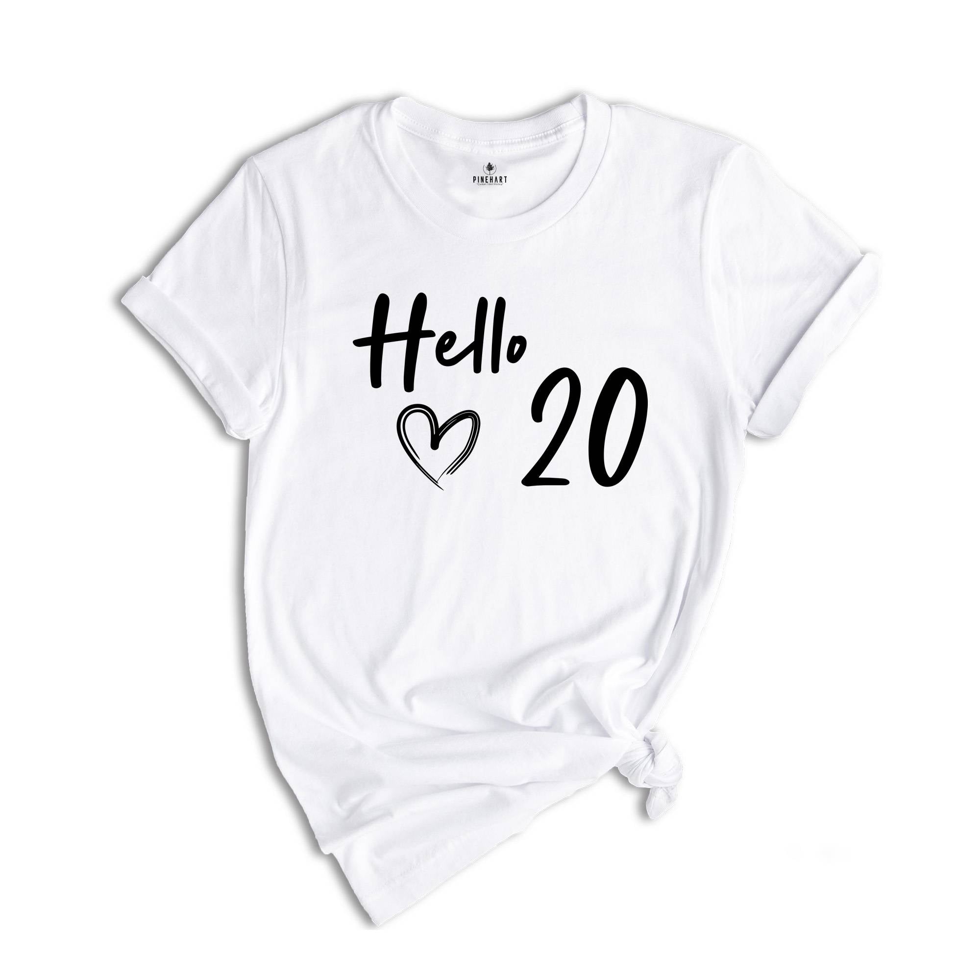 20th Birthday Shirt, Hello 20 T-Shirt, 2004 Birthday Shirt, 20th Birthday Gift, Twenty And Fabulous, 2004 birthday tee