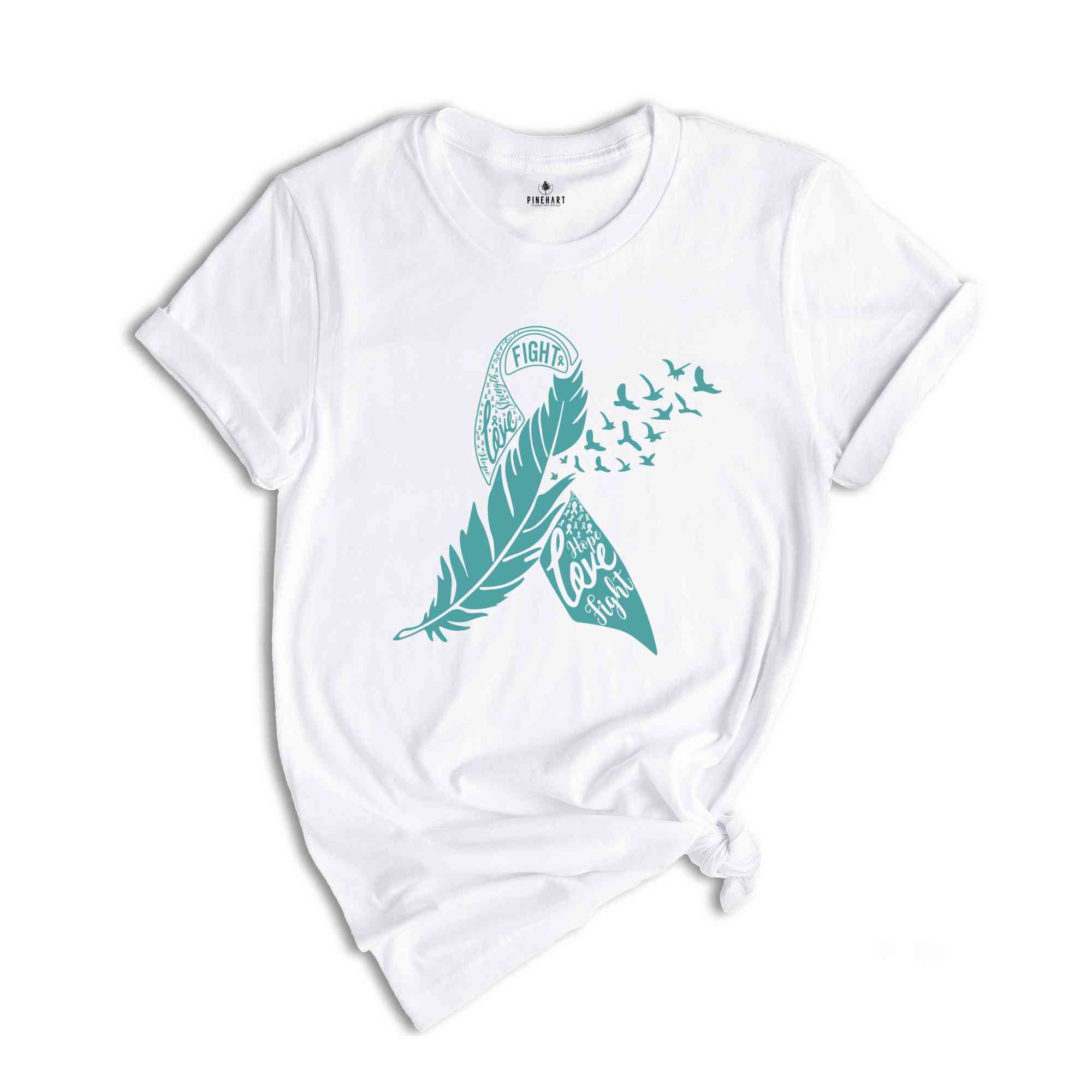 Ovarian Cancer Awareness, Ovarian Cancer T-Shirts, Ribbon Graphic Tees, Ovarian Cancer Survivor Gift