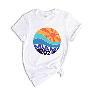 Miami 2024 Shirt, Sun Shirt, Summer Shirt, Vacation Shirt, Summer Trip Shirt, Beach Vibes Shirt, Beach Shirt, Vacay Mode Shirt