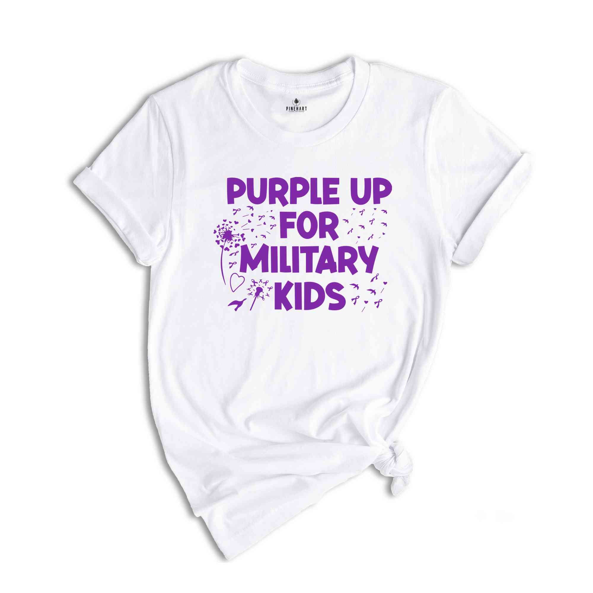 Purple Up for Military Kids Crewneck Sweatshirt, Military Child Month Awareness Shirt, Military Gifts for Kids, Military Kids Cotton Shirt