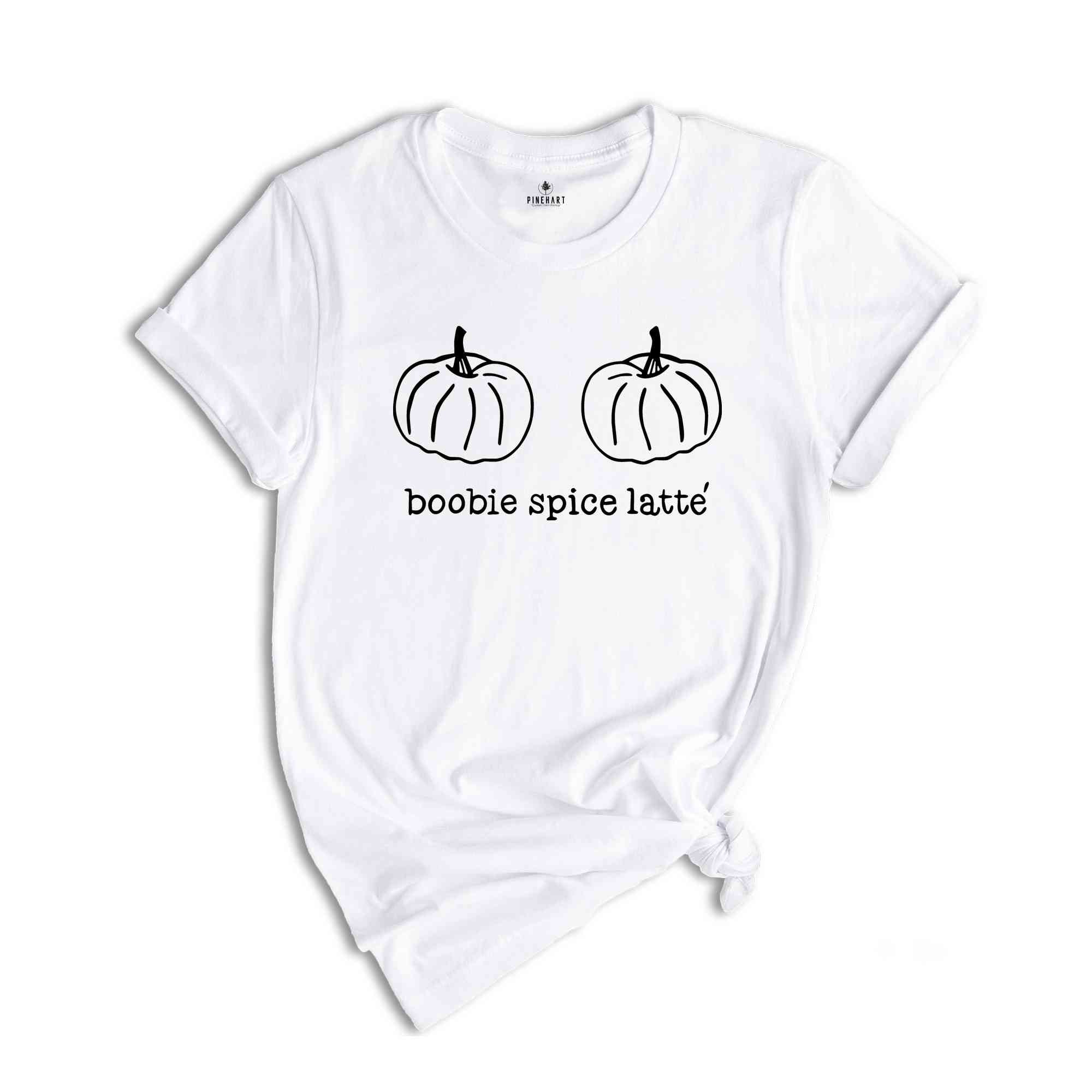 Boobie Spice Latte Shirt, Halloween Mama Shirt, Mama Shirt, Thanksgiving Mama Shirt, Pumpkin Boobie Tee, Funny Pumpkin Shirt