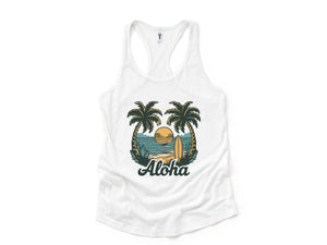 Aloha Beach Tank, Aloha Tank Top, Hawaiian Tank Top, Beach Tanks, Summer Tank Top, Vacation Tank, Summer Tank Tops, Hawaii Tank Top