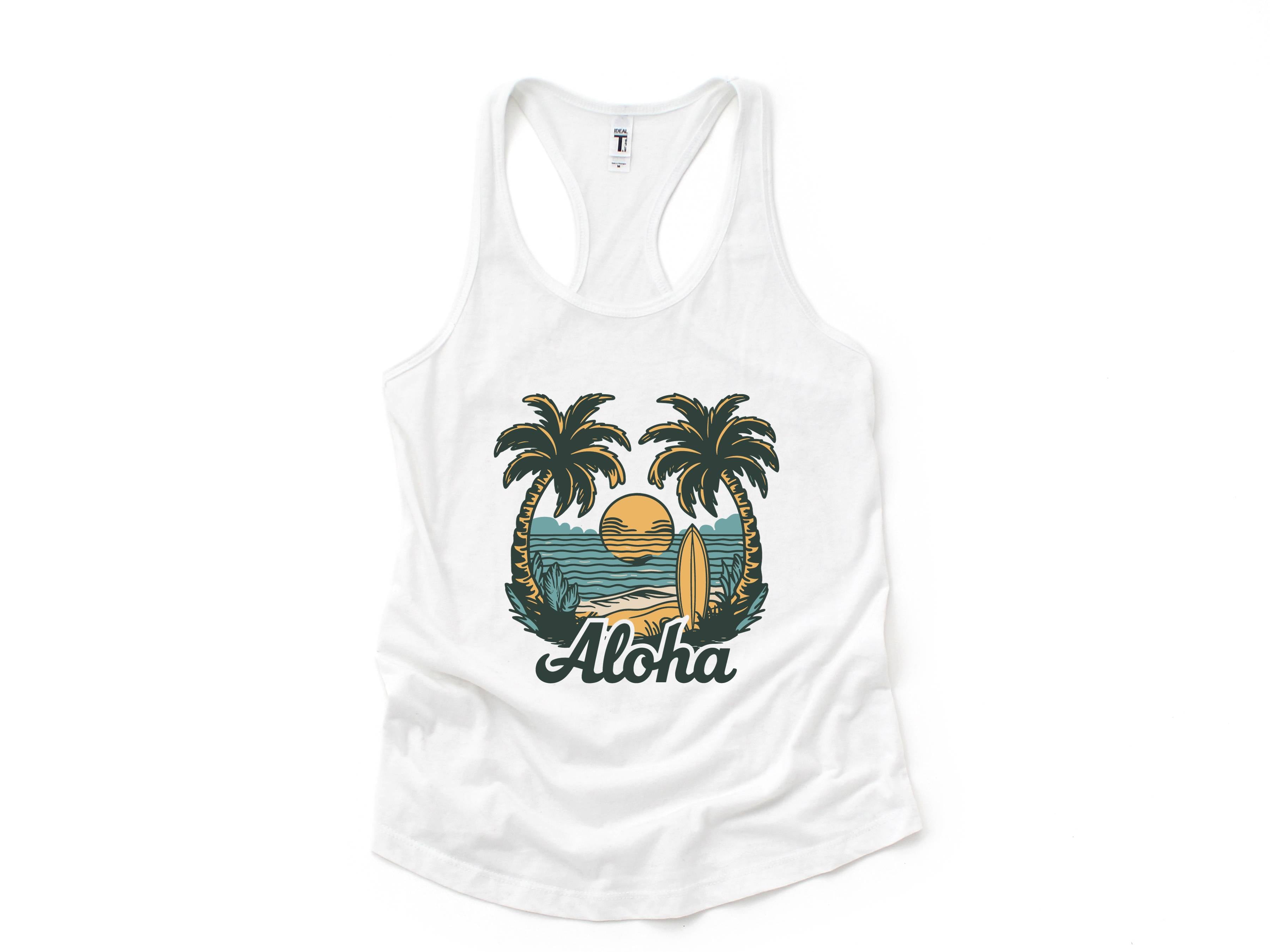 Aloha Beach Tank, Aloha Tank Top, Hawaiian Tank Top, Beach Tanks, Summer Tank Top, Vacation Tank, Summer Tank Tops, Hawaii Tank Top