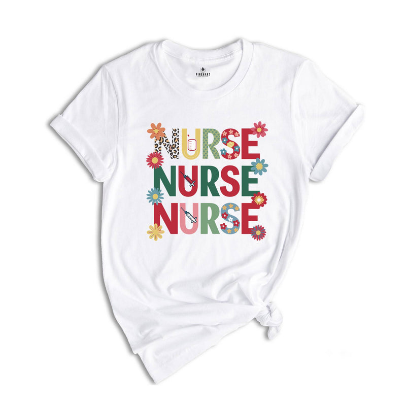 Retro Nurse Shirt, Wild Flowers Nurse T Shirt, RN Nurse Shirt Registered Nurse Shirt, Nurse Student Tee, New Nurse Gift, Nurse Appreciation