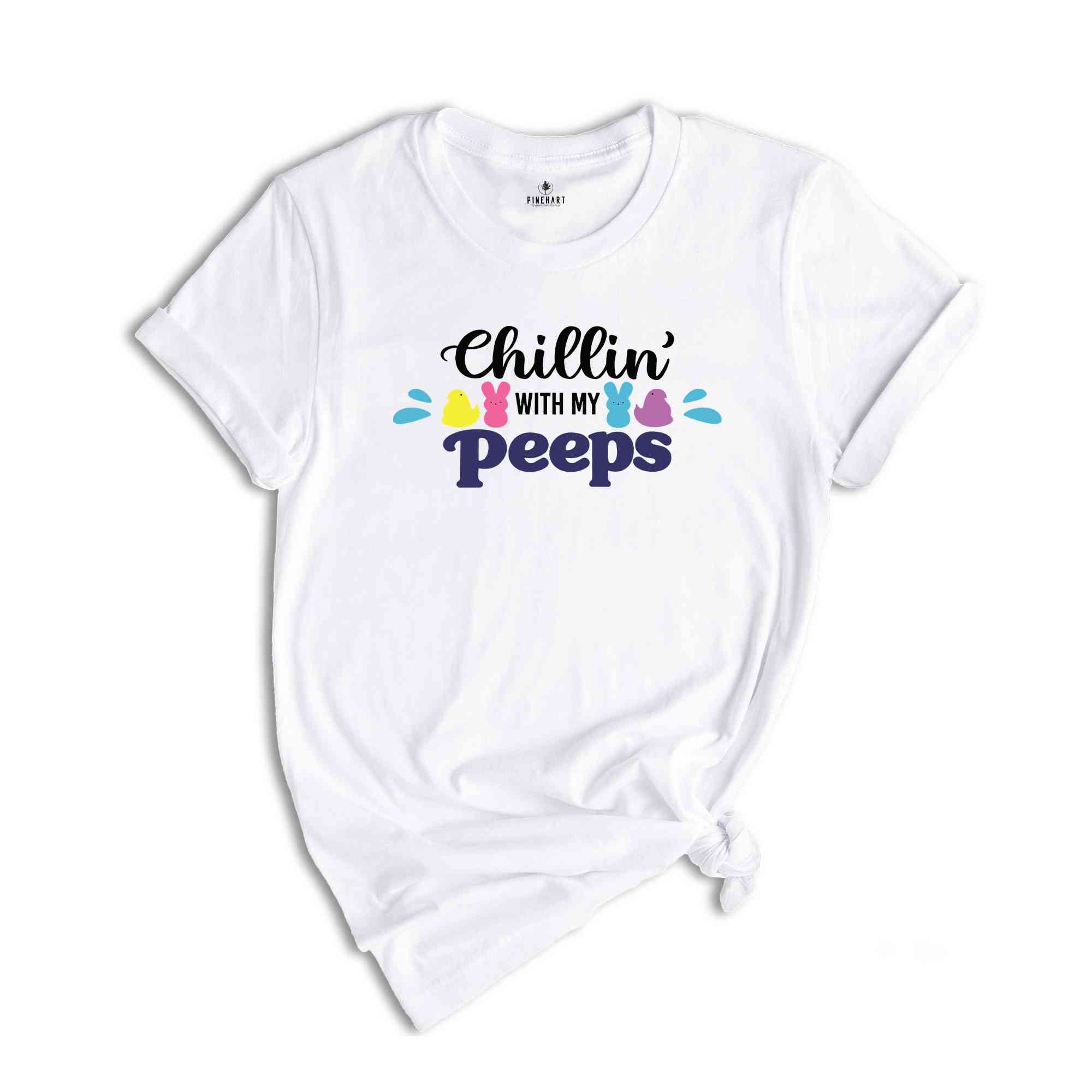 Chillin With My Peeps Easter Shirt, Bunny With Glasses Shirt, Kids Easter Shirt, Cute Easter Shirt, Easter Day Shirt, Easter Bunny Shirt