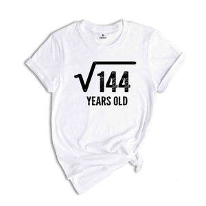 Square Root Of 144 Years Old Shirt, 12th Birthday TShirt, Born In 2012 Shirt, 12th Birthday Gift, 12th Birthday Party Shirt