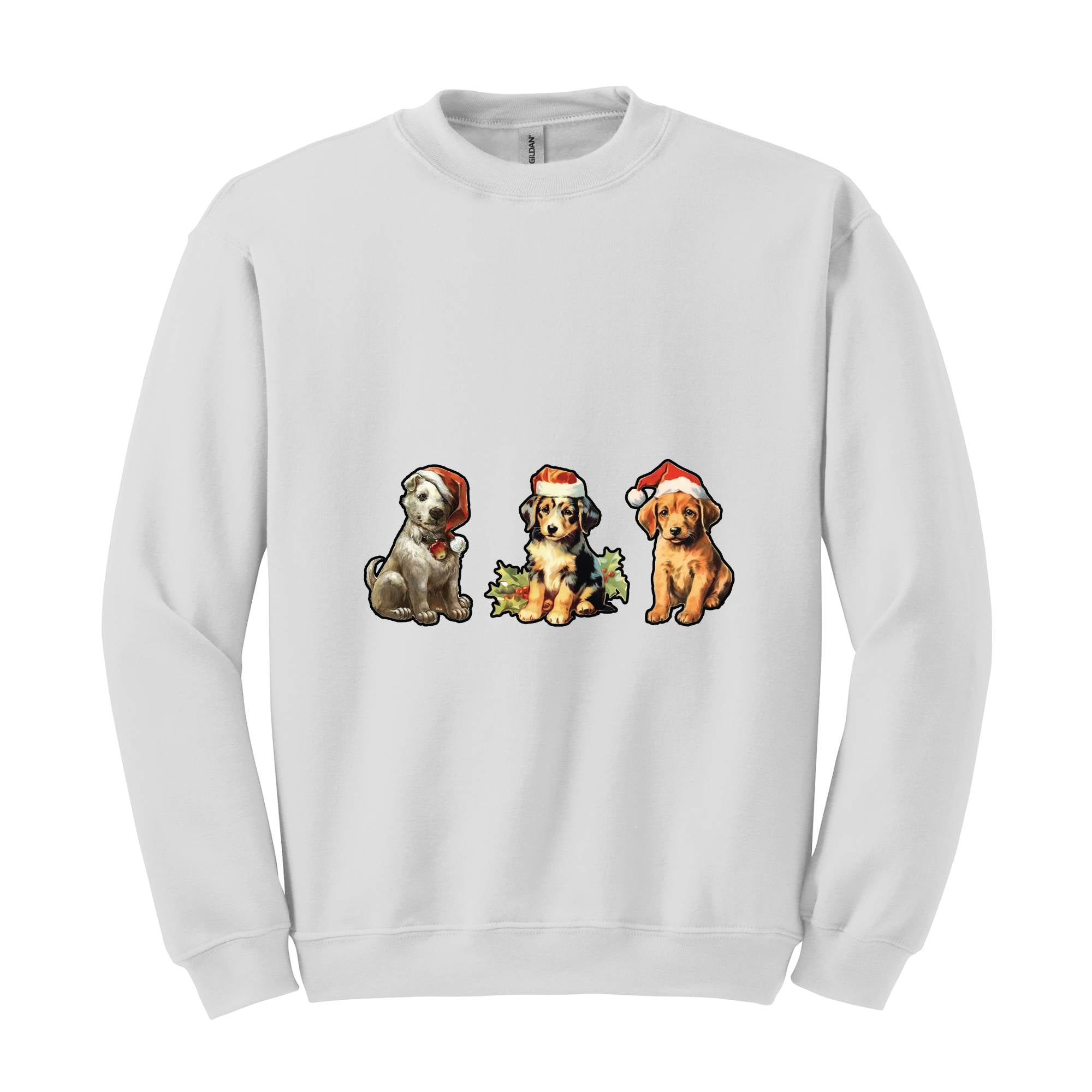 Christmas Dogs Sweatshirt, Vintage Christmas Sweatshirt, Vintage Dogs Sweatshirt, Cute Christmas Dogs, Dog Lover Sweatshirt