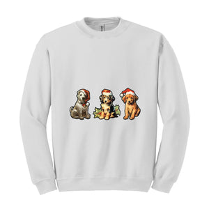 Christmas Dogs Sweatshirt, Vintage Christmas Sweatshirt, Vintage Dogs Sweatshirt, Cute Christmas Dogs, Dog Lover Sweatshirt