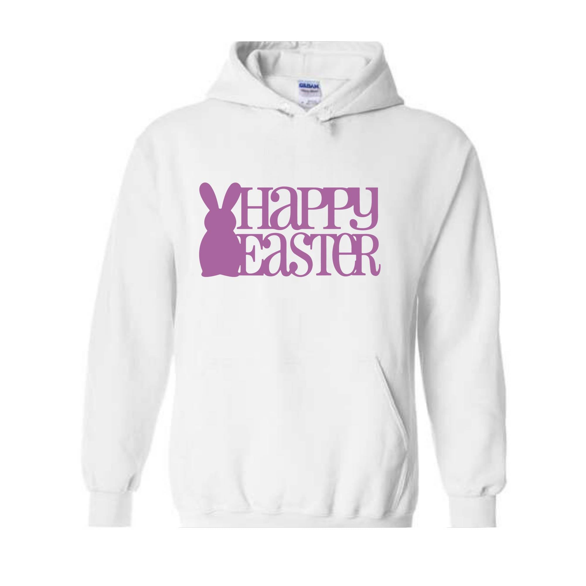 Happy Easter Hoodie, Rabbit Hoodie, Easter Sweater, Spring Hoodie, Easter Gift, Happy Rabbit Hoodie