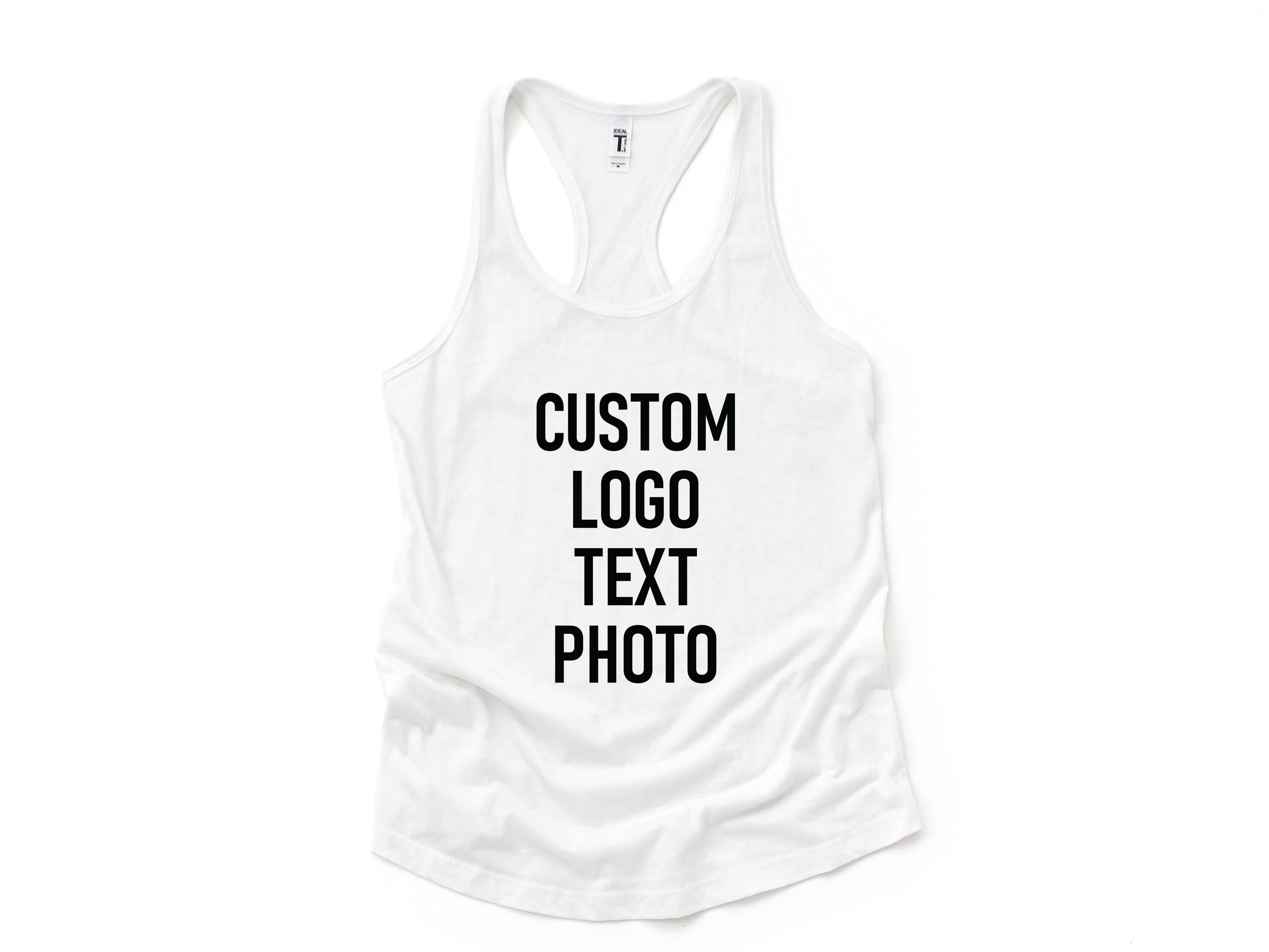 Custom Logo Text Photo Tank Top, Personalized Tank Top, Custom Design, Custom Bachelorette Tank Tops