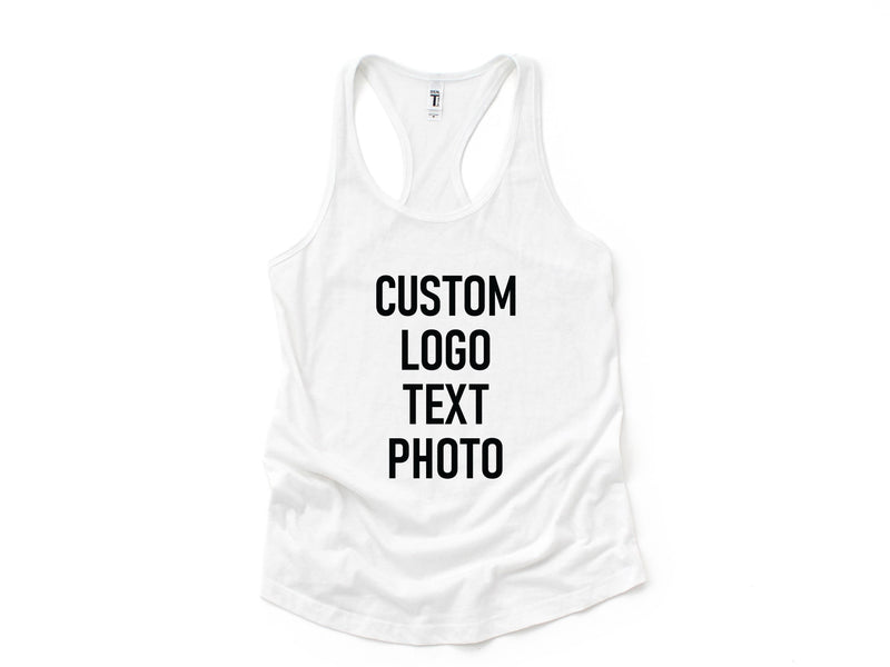 Custom Logo Text Photo Tank Top, Personalized Tank Top, Custom Design, Custom Bachelorette Tank Tops