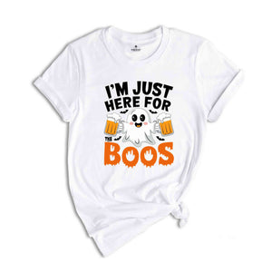 I'm Just Here for the Boos Shirt, Funny Halloween Ghost Shirt, Beer Lover Tee, Drinking Ghost, Halloween Party, Funny ghost Shirt