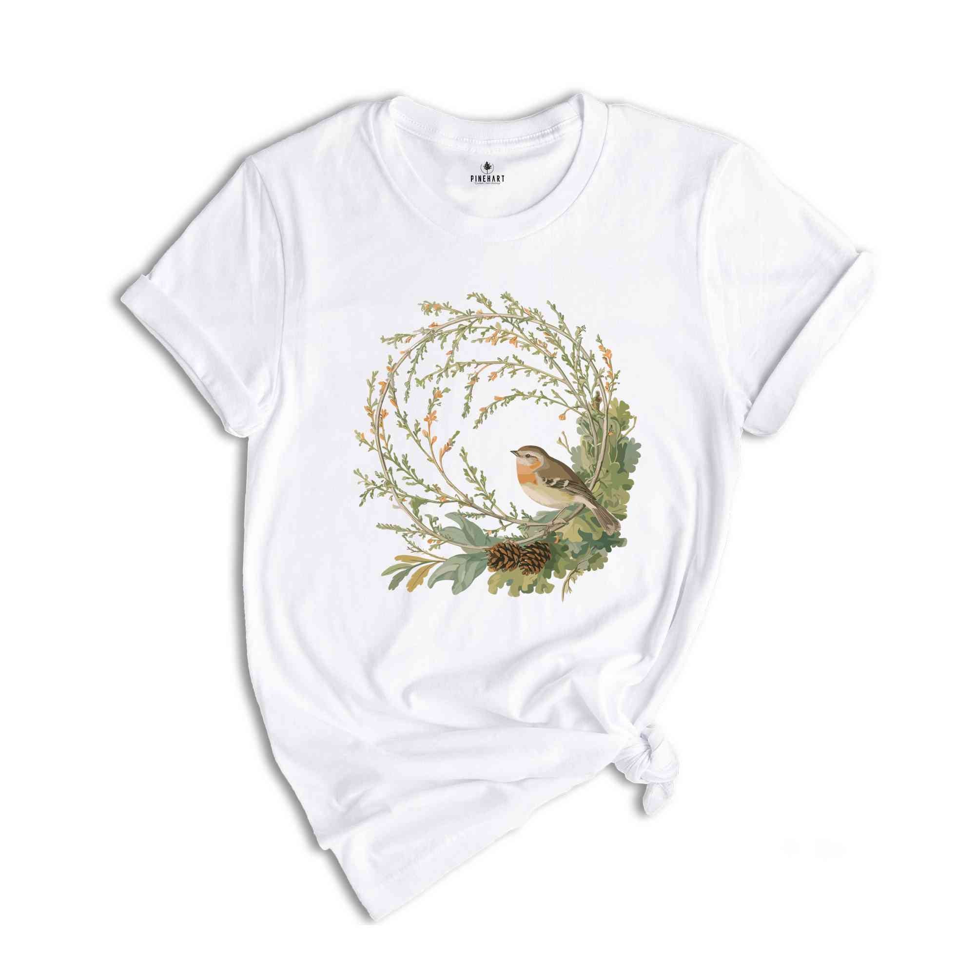 Bird Shirt, Watercolor Bird Branches, Bird Home Tshirt, Bird Cage Shirt, Bird Lover Shirt, Cute Bird Tee