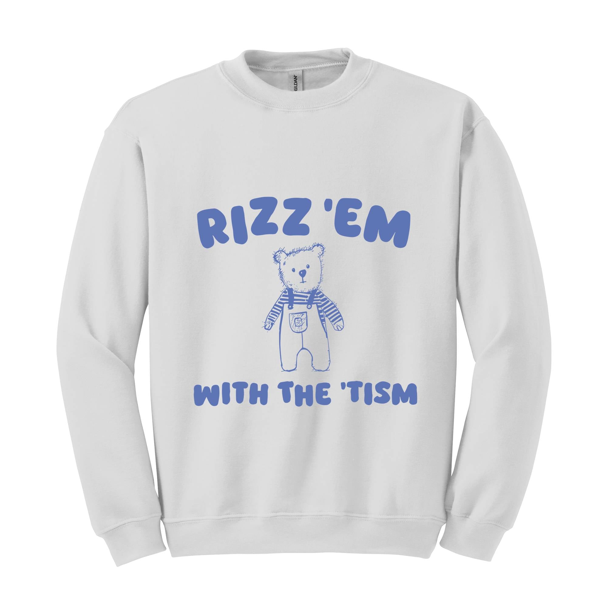 Rizz Em With The Tism Sweatshirt, Austism Awareness Sweater, Vintage Funny Weird MRizz Em With The Tism Sweatshirt, Neurodiversity Meme Sweatshirt