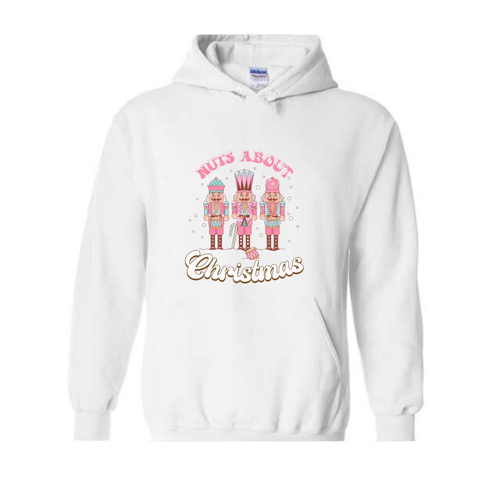 Nuts about Christmas Sweatshirt, Pink Nutcracker Sweatshirt, Christmas Party Sweater, Nutcracker Gift, Winter Sweatshirt