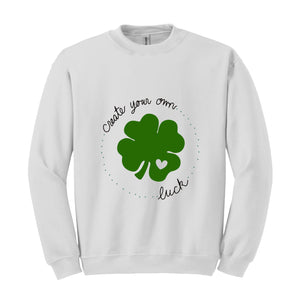 Shamrock St Patricks Day Sweatshirt, Clover Sweater, Green Pullover, Irish Gift, Lucky Charm , Custom Sweatshirt