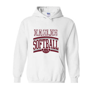 Customized Softball Hoodie , Your Name Softball Hoodie , Custom Softball Hoodie , Softball Mom, Mascot Name Hoodie , College Name Hoodie