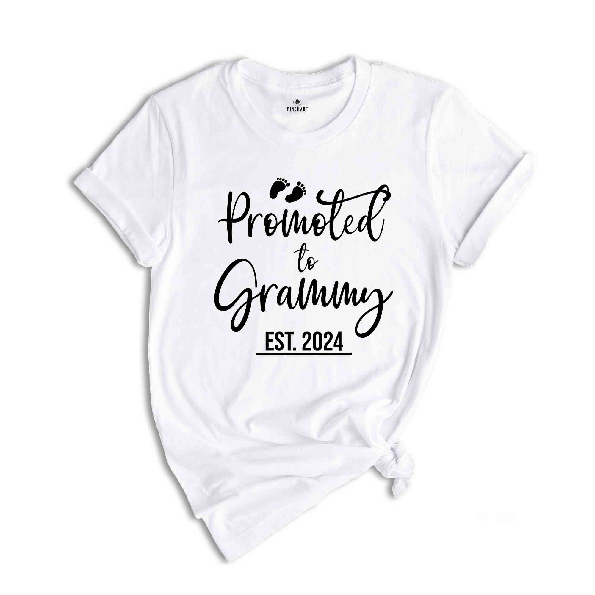 Promoted to Grammy Est 2024 Shirt, New Grandma Shirt, Nana Shirt, Funny Gender Reveal Shirt, New Grandparents Shirt, Matching Grandma Shirt