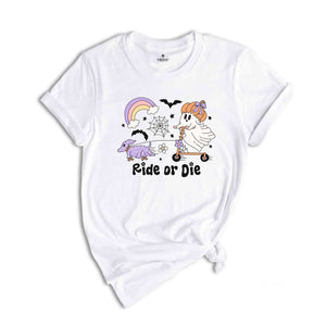 Ride or Die Halloween Shirt, Halloween Shirt, Cute Halloween Ghost Shirt, Halloween Party Shirt, Spooky Season Shirt