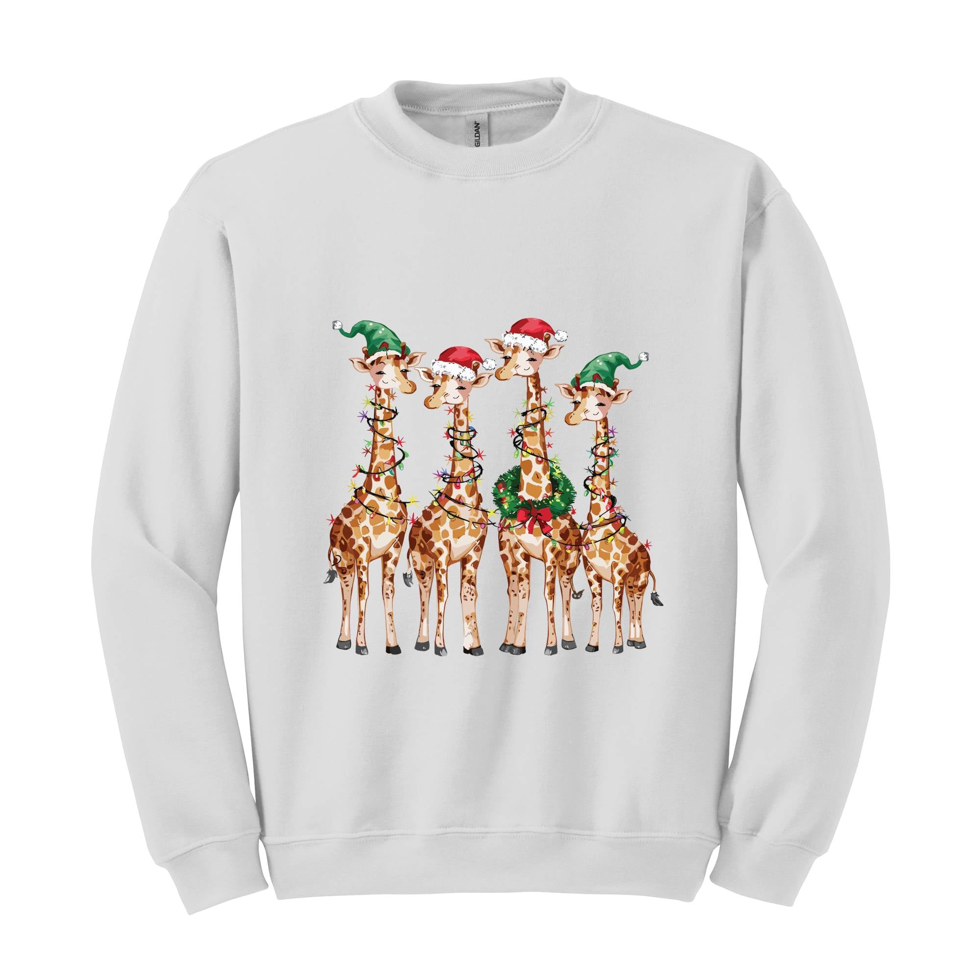 Christmas Giraffe Sweatshirt, Giraffe Christmas Shirt, Xmas Holiday Sweater, Christmas Gift, Animal Lover Christmas Hoodie