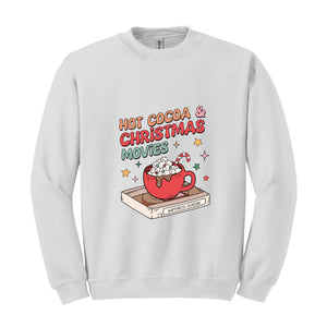 Hot Cocoa & Christmas Movies Sweatshirt, Christmas Sweatshirt, Retro Christmas Sweatshirt, Christmas Couple Sweatshirt