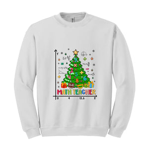 Christmas Tree Math Teacher Sweatshirt, Math Teacher Lover, Teaching Math , Mathematics Sweatshirt, Math Christmas Sweater