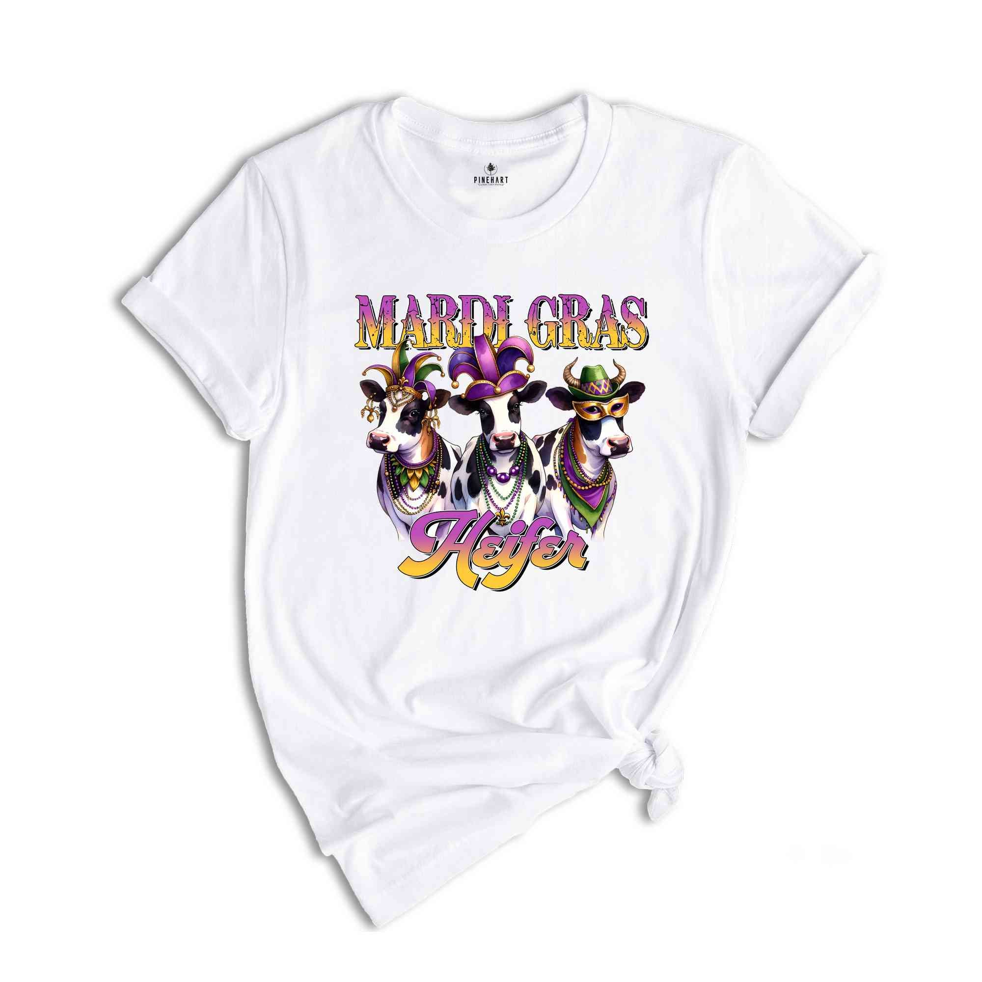 Mardi Gras Heifer Shirt, Happy Mardi Gras, Funny Mardi Gras Shirt, Highland Cow Shirt, Heifer Shirt, Farm Animal Shirt, Mardi Gras Carnival