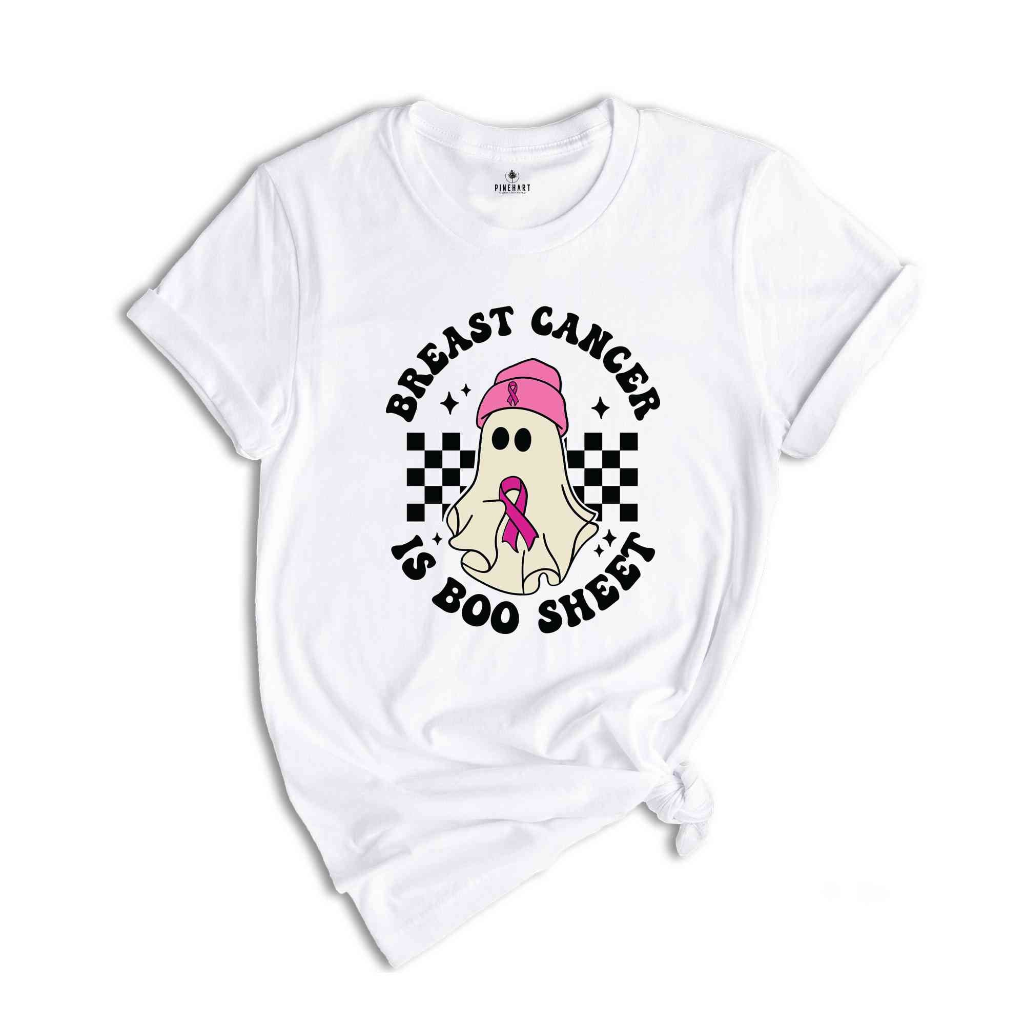 Breast Cancer Is Boo Sheet Shirt, Retro Breast Cancer Shirt, Breast Cancer Awareness Shirt, Halloween Pink Ghost Shirt, Halloween Shirt