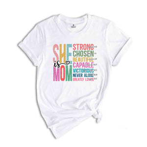 She Is Mom Shirt, Religious Mom Shirt, Christian Mom Shirt, Jesus Shirt, Bible Verse Shirt, Mother's Day Gift, Mother's Day Shirt