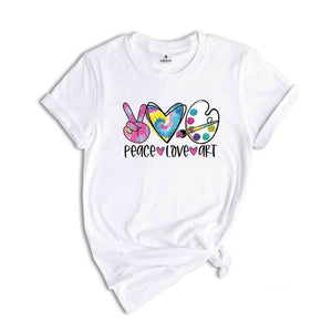 Peace Love Art Shirt, Art Shirt, Art Lover Shirt, Art Teacher Gift, Teacher Shirt, Artist T-Shirt, Art Lover Tee