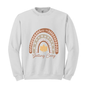 Getting Cozy Sweatshirt, Cute Fall Sweatshirt, Boho Rainbow, Fall Gift, Boho Fall Crewneck, It's Fall Y'all, Autumn Shirt, Cozy Sweater