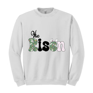 He Is Risen Easter Sweatshirt, Risen Sweatshirt, Easter Bible Verse Hoodie, Retro Easter Hoodie, Religious Sweatshirt, Christian Apparel