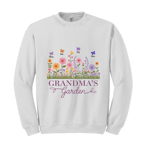 Grandma's Garden Sweatshirt, Birth Flowers With Kids Names Hoodie, Personalized Mom Hoodie, Custom Name Hoodie, Cute Grandma Hoodie