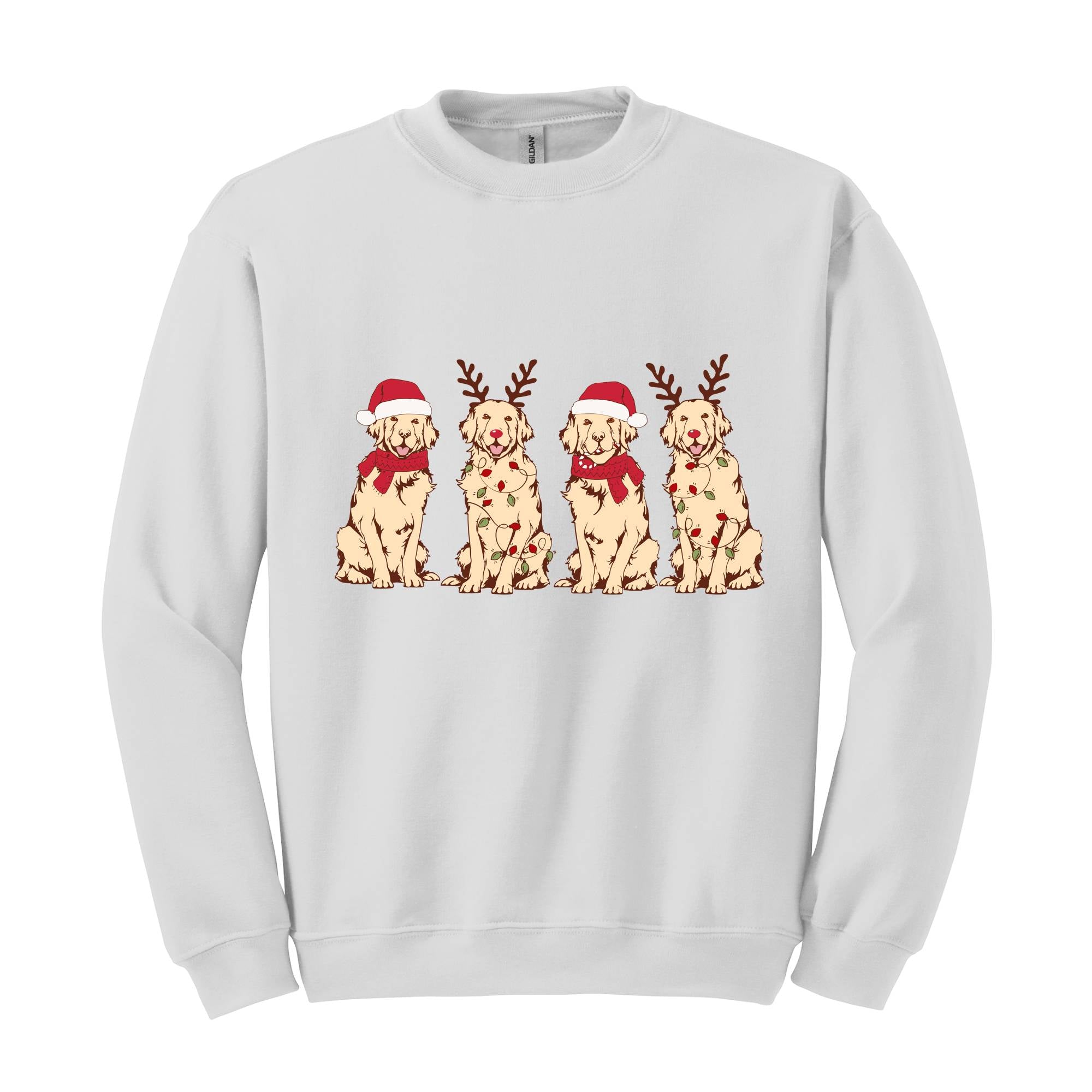 Christmas Dog Sweatshirt, Reindeer Dog Sweatshirt, Santa Dog Sweatshirt, Gift for Dog Lover, Xmas Dog Sweatshirt