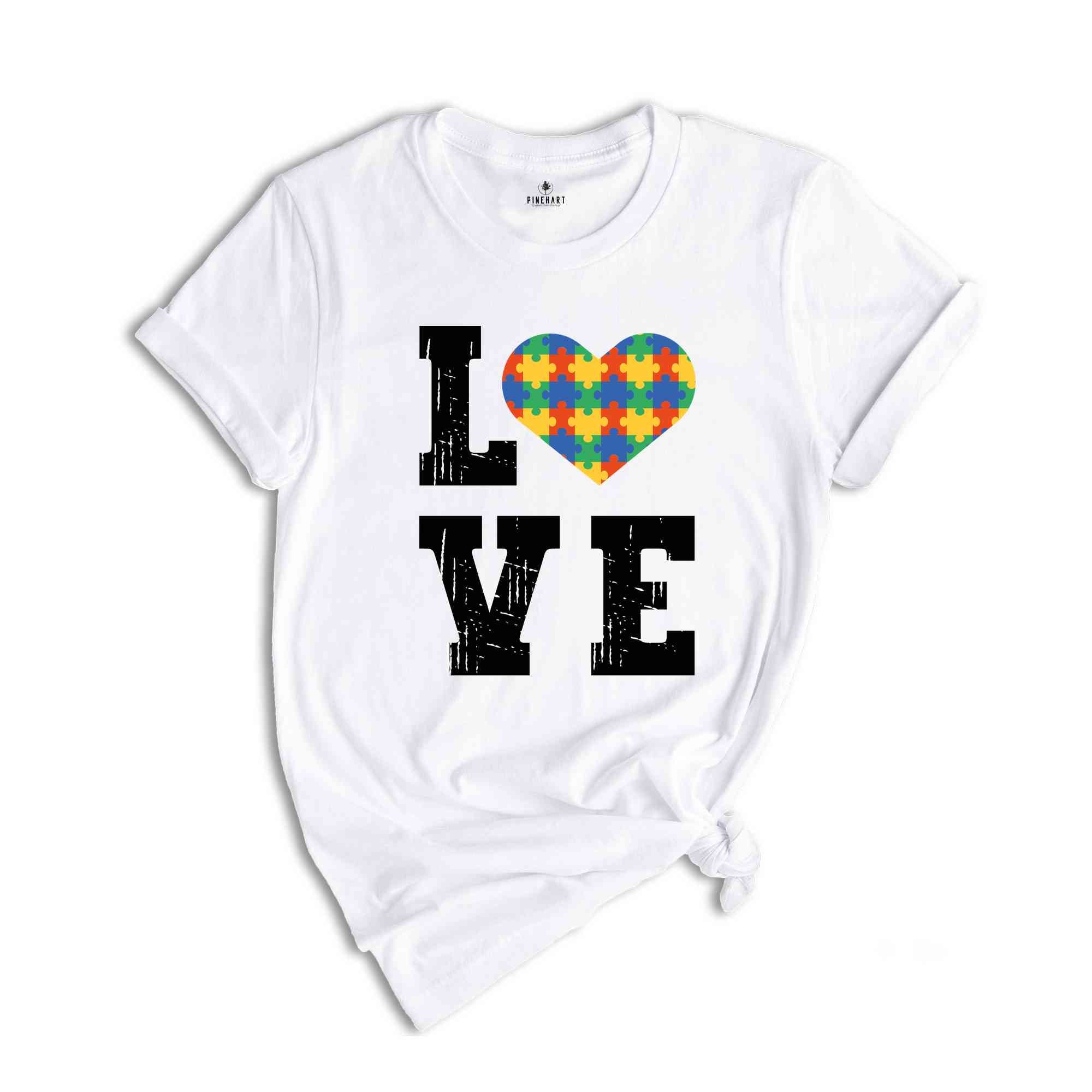 Love Puzzles Autism T-Shirt, Autism Awareness Shirt, Accept Understand Love Shirt, Autism Teacher Shirt, Autism Puzzle Pieces